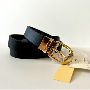 Talbots 1” leather reversible belt black or brown xl